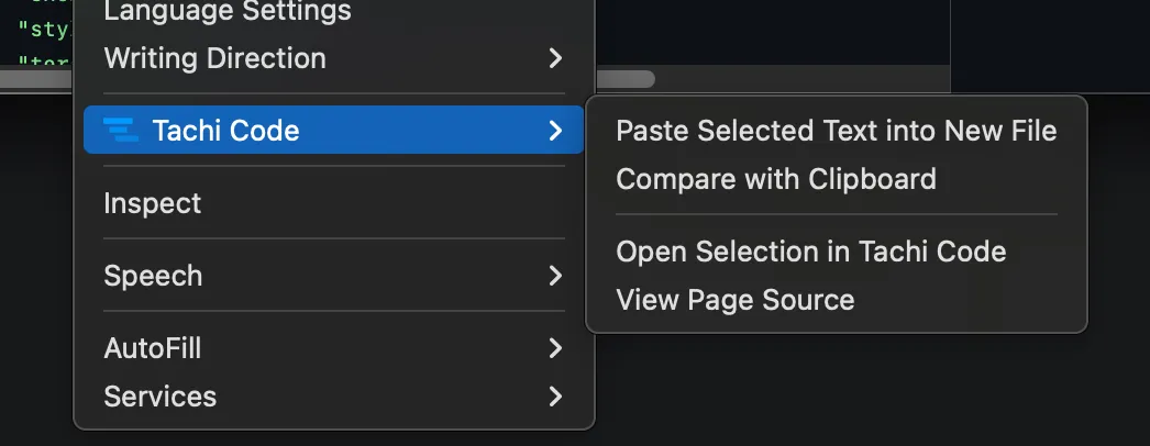 Context menu integration