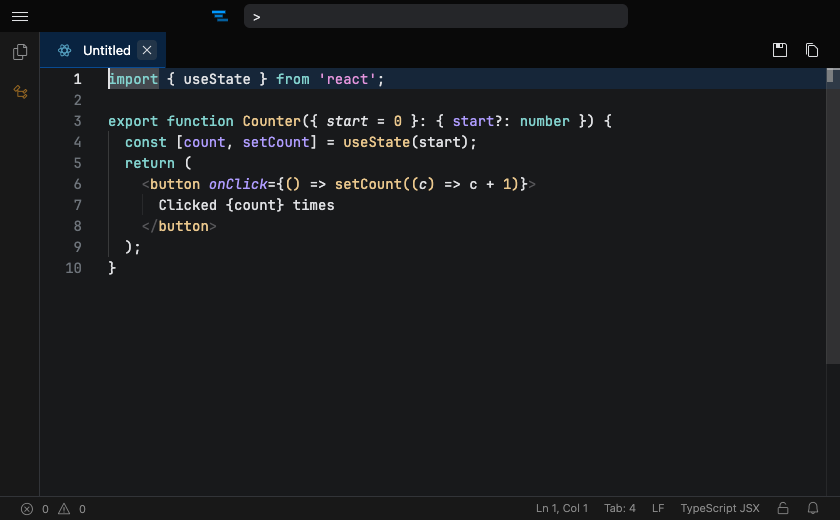 TypeScript syntax highlighting in Tachi Code